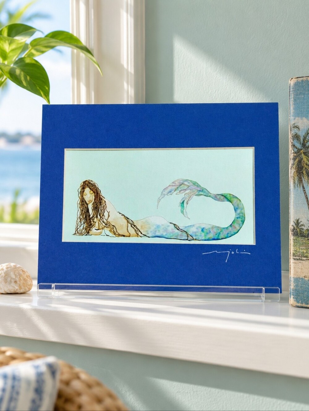Marjolein Scott The Muse Mermaid Giclée Print Signed Mat Abaco Bahamas 8x10